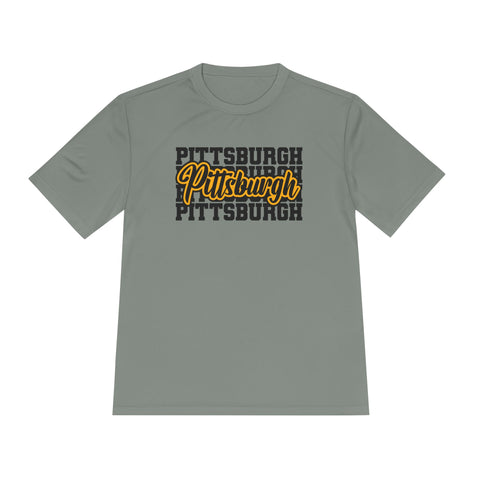 Pittsburgh Typography - Sport-Tek Unisex Moisture Wicking Tee