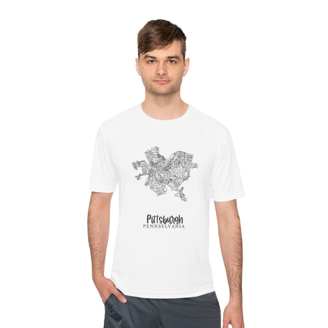 Pittsburgh Neighborhood Map - Unisex Moisture Wicking Tee