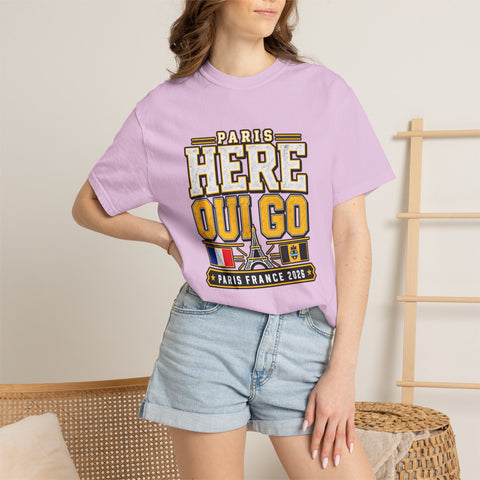 Paris 'Here Oui Go' T-Shirt — Paris France 2026 Travel Premium T-shirt from Comfort Colors