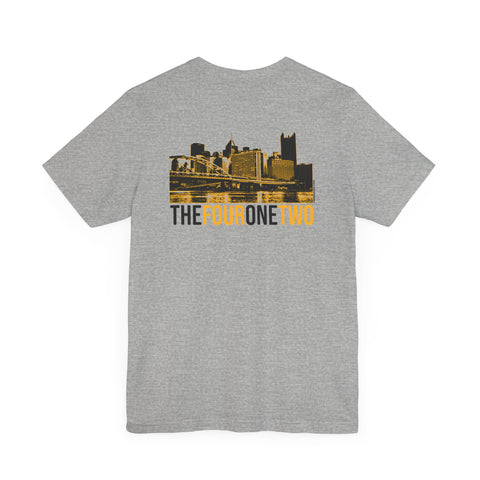 Four One Two Skyline - 412 Series - Pittsburgh T-Shirt - PRINT ON BACK - Unisex bella+canvas 3001 Short Sleeve Tee T-Shirt Printify   