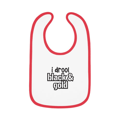 I Drool Black and Gold - Cotton Baby Bib