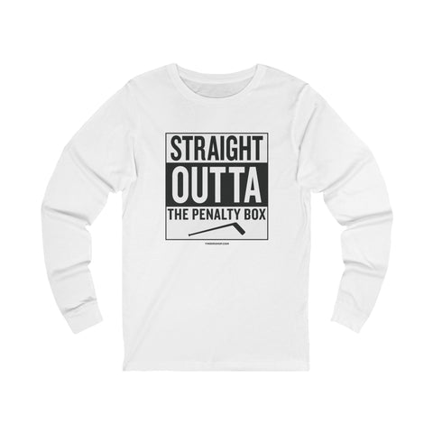 Straight Outta the Penalty Box - Long Sleeve Tee Long-sleeve Printify S White