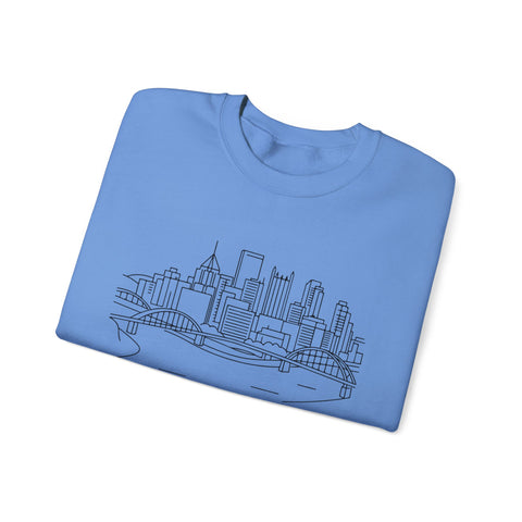Monongahela River Skyline - Heavy Blend™ Crewneck Sweatshirt