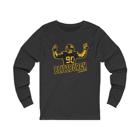 Pittsburgh Blitzburgh TJ Watt Long Sleeve T-Shirt Long-sleeve Printify XS Dark Grey Heather 