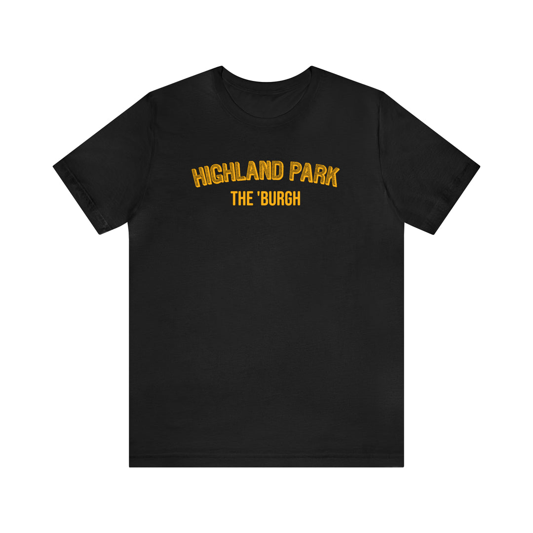 Highland Park  - The Burgh Neighborhood Series - Unisex Jersey Short Sleeve Tee T-Shirt Printify Black S 