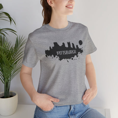 Pittsburgh Splash Skyline T-Shirt  - Unisex bella+canvas 3001 T-Shirt Printify   