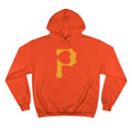 Heart of Pittsburgh - P for Pittsburgh Series - Champion Hoodie Hoodie Printify Orange S 