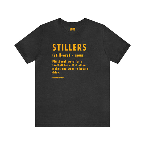 Pittsburghese Definition Series - Stillers - Short Sleeve Tee T-Shirt Printify Dark Grey Heather S 