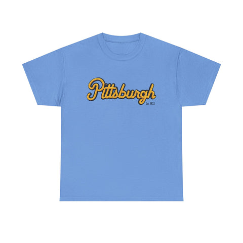 Pittsburgh Faux Embroidery Unisex Heavy Cotton Tee