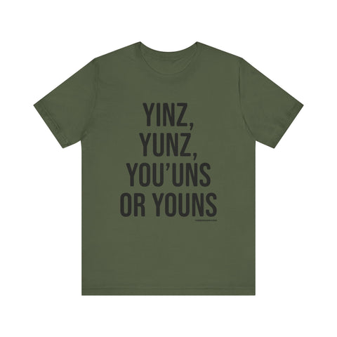 Pittsburgh Versions of YINZ T-Shirt - SHORT SLEEVE TEE