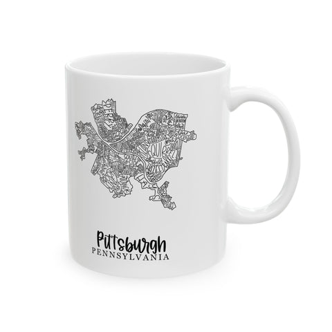 Pittsburgh Neighborhood Map -  Coffee Mugs (11oz, 15oz)