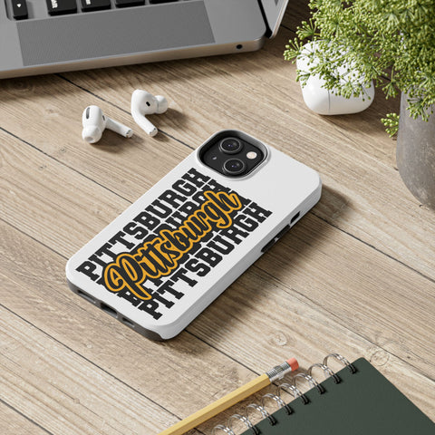 Pittsburgh Typography - iPhone Phone Case Mate Tough