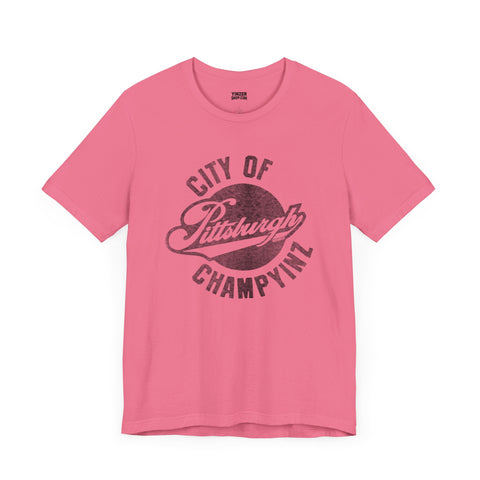 Retro Pittsburgh City of ChampYinz - Short Sleeve Tee T-Shirt Printify Charity Pink S 
