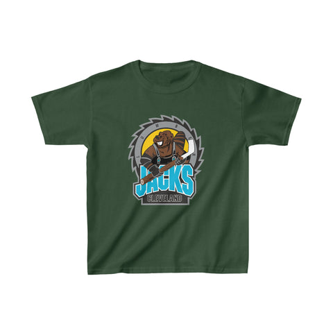 Cleveland Lumberjacks T-Shirt (Youth) Late 90s Kids clothes Vintage Ice Hockey Forest Green XS 