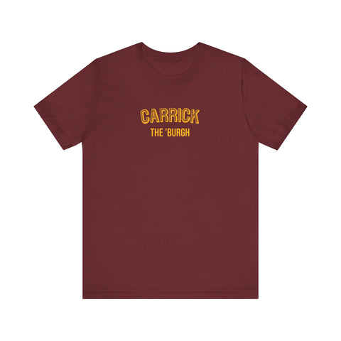 Carrick  - The Burgh Neighborhood Series - Unisex Jersey Short Sleeve Tee T-Shirt Printify Heather Cardinal XS 