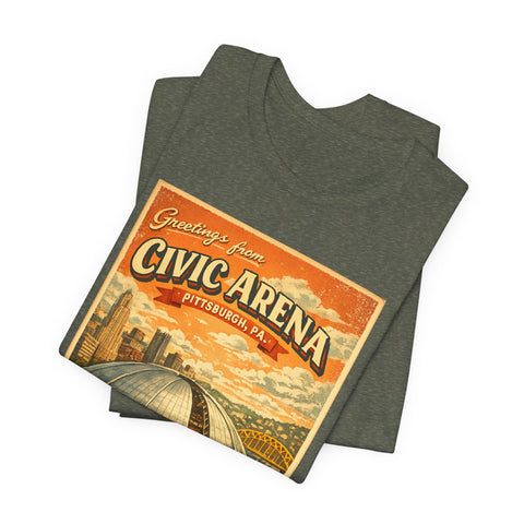 Greeting From Civic Arena (The Igloo) - Unisex Jersey Short Sleeve Tee