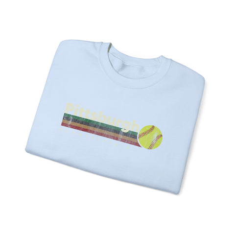 Vintage Pittsburgh Softball - Heavy Blend™ Crewneck Sweatshirt