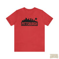 Pittsburgh Bold Skyline T-Shirt  - Unisex bella+canvas 3001 T-Shirt Printify Heather Red S 