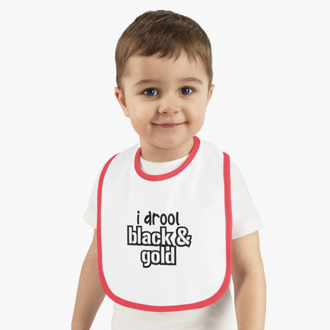 I Drool Black and Gold - Cotton Baby Bib