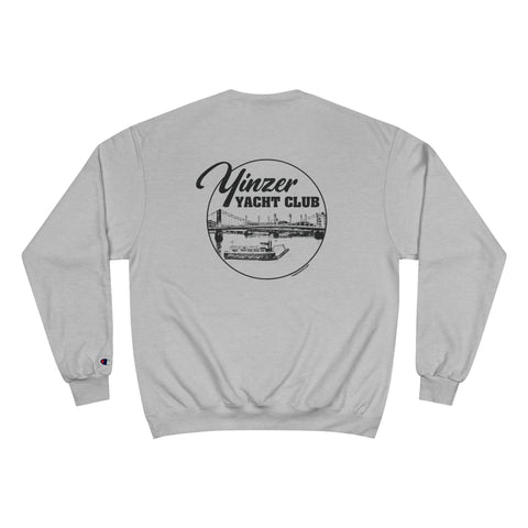 Yinzer Yacht Club - PRINT ON  BACK - Champion Sweatshirt Sweatshirt Printify Light Steel S 