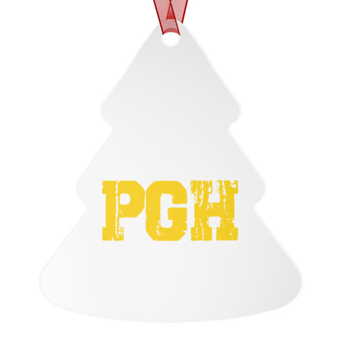 Pittsburgh Merry Christmas Yinz Guys Metal Ornaments Home Decor Printify Tree One Size