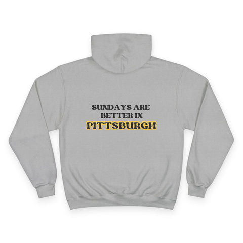 Pittsburgh Sundays - Print on back - Champion Hoodie
