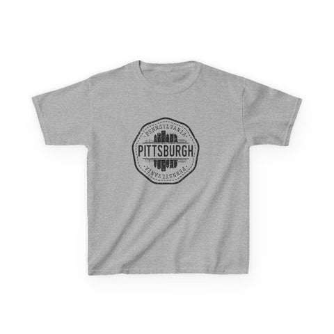 Pittsburgh Vintage Stamp - Kids Graphic T-Shirt