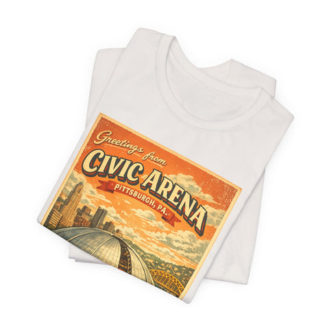 Greeting From Civic Arena (The Igloo) - Unisex Jersey Short Sleeve Tee
