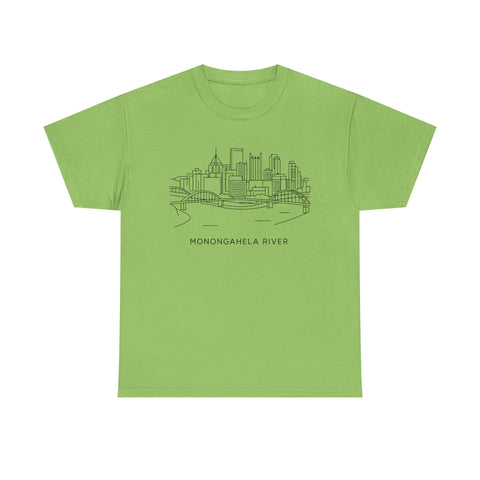 Monongahela River Skyline - Unisex Heavy Cotton Tee