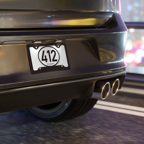 412 Pittsburgh Oval Vanity Plate — Aluminum License-Style Front Plate