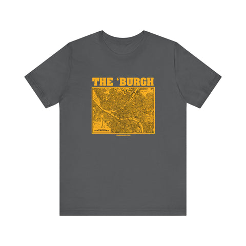 The 'Burgh Retro Map   - Short Sleeve Tee T-Shirt Printify Asphalt S 