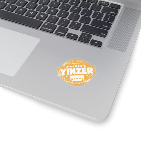 Yellow Certified Yinzer Kiss-Cut Sticker label Paper products Printify 2" × 2" Transparent 