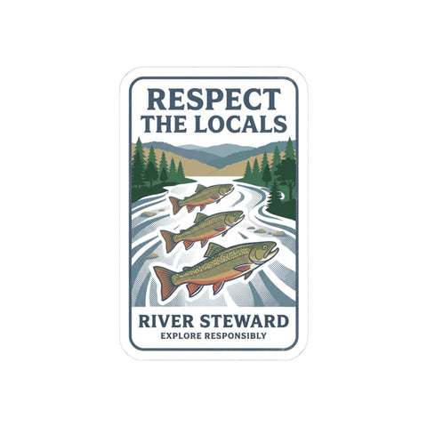 Respect The Locals River Steward Sticker | Protect Our National Parks, Vintage Outdoor