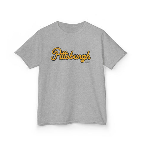 Pittsburgh Faux Embroidery Kids Graphic T-Shirt