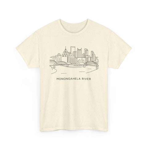 Monongahela River Skyline - Unisex Heavy Cotton Tee