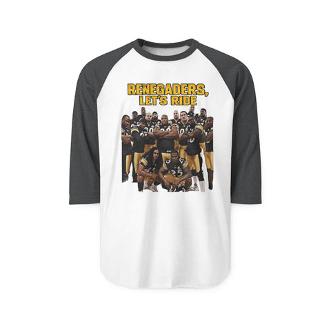"Renegaders, Let’s Ride" Vintage Football Team Graphic Raglan 3/4 Sleeve Shirt