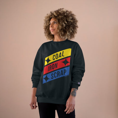 Coal Iron Scrap Champion Sweatshirt Sweatshirt Printify   