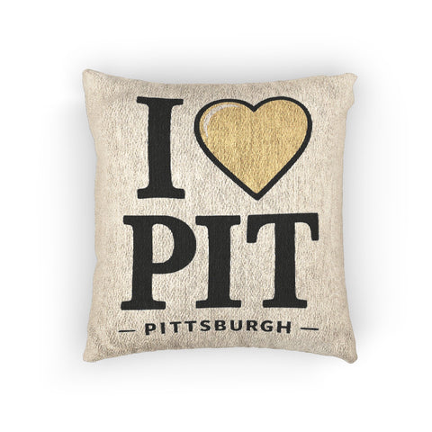 Woven Pillow — I Love PIT (Pittsburgh) Decorative Throw Pillow
