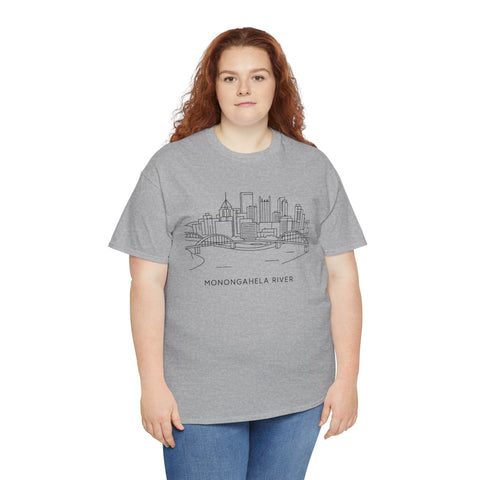 Monongahela River Skyline - Unisex Heavy Cotton Tee