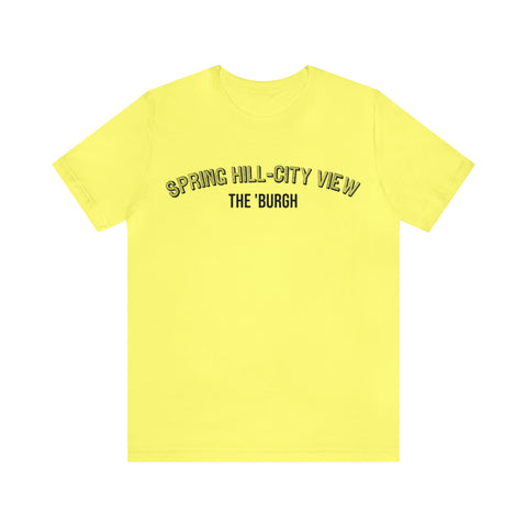 Spring Hill-City View - The Burgh Neighborhood Series - Unisex Jersey Short Sleeve Tee T-Shirt Printify Yellow S 