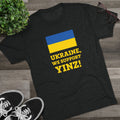 Ukraine, We Support Yinz! - Tri-Blend Crew Tee T-Shirt Printify   