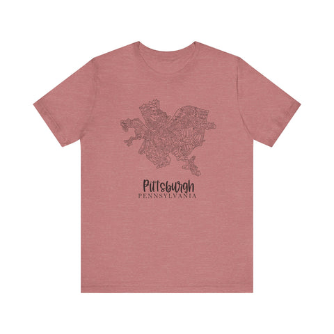 Pittsburgh Topo Word Map Graphic Premium Fit T-shirt