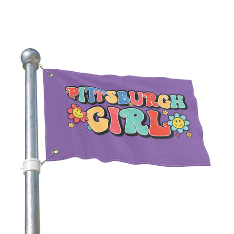 Retro Pittsburgh Girl - Double Sided Flag