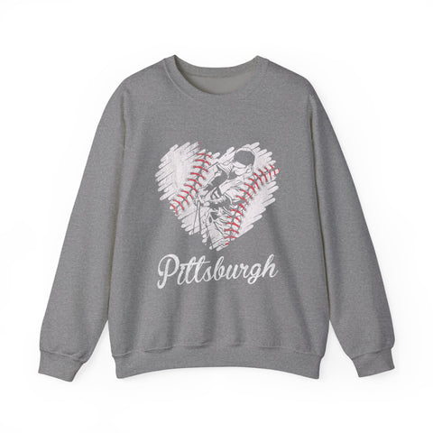 Pittsburgh Baseball Heart - Heavy Blend™ Crewneck Sweatshirt