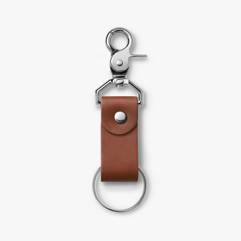 Brown Wanderchain Leather Keychain – Handcrafted Full Grain Portable Travel Accessory