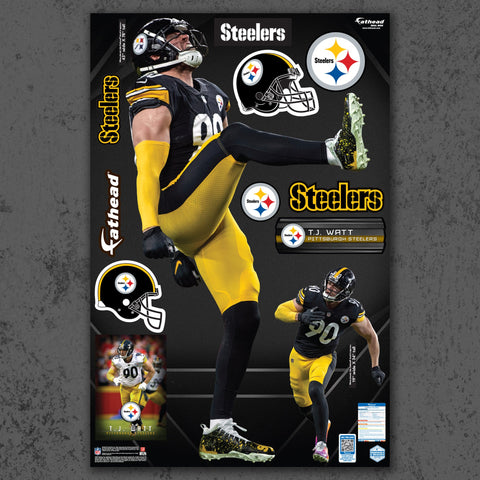 T.J. Watt - RealBig Collection - Official NFL - Pittsburgh Steelers - Reusable Vinyl Wall Decals