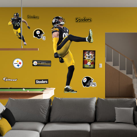T.J. Watt - RealBig Collection - Official NFL - Pittsburgh Steelers - Reusable Vinyl Wall Decals