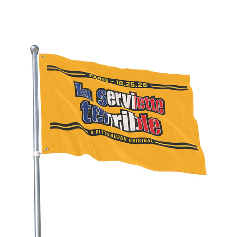 Pittsburgh Steelers French Flag Towel – "La Serviette Terrible" - Double Sided Flag