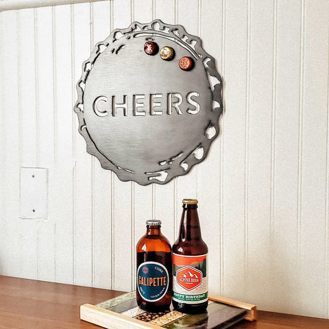 Bottle Cap Wall Decor - Vintage Metal Sign Decoration by Keystone Steel Co.