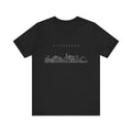 Pittsburgh One Line Drawing of Skyline T-Shirt  - Unisex bella+canvas 3001 T-Shirt Printify Black S 